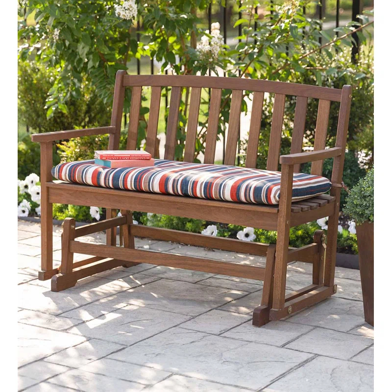 Plow & Hearth Lancaster Gliding Solid Wood Bench