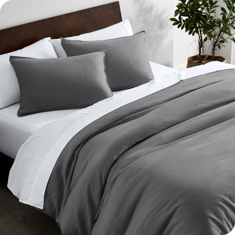 Bare Home Modern & Contemporary 100% Linen Duvet Cover Set