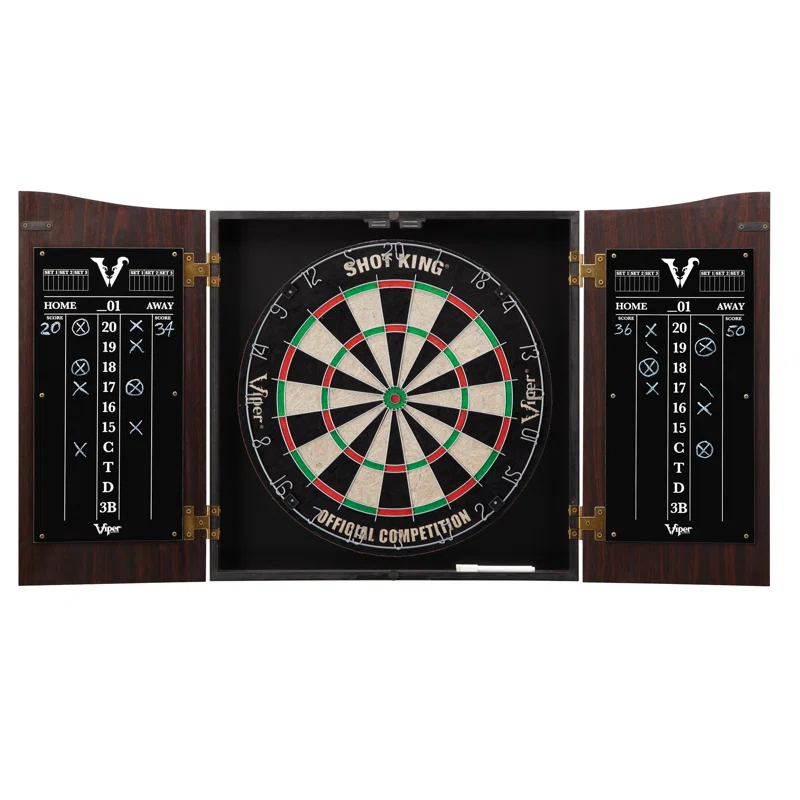 Viper Viper Vault Shot King Sisal Bristle Dartboard and Cabinet Set