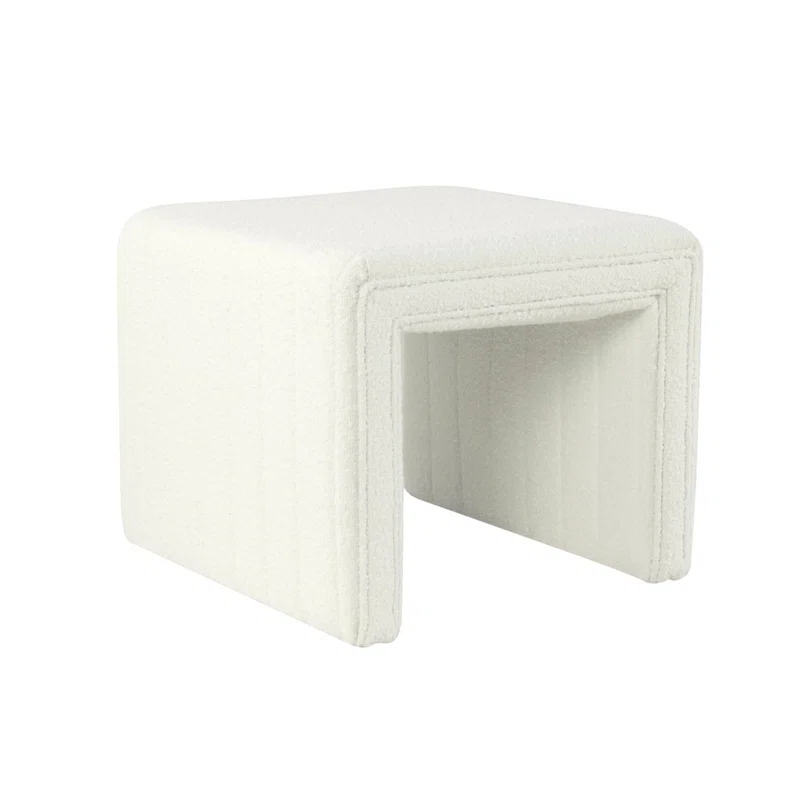 Hokku Designs Modern Channel Tufted Ottoman for Living Room & Bedroom