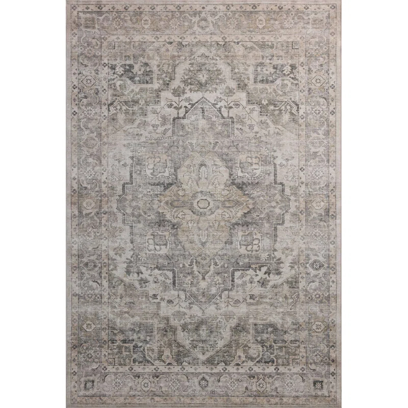 Amber Lewis x Loloi Machine Washable Josie Silver / Natural Area Rug