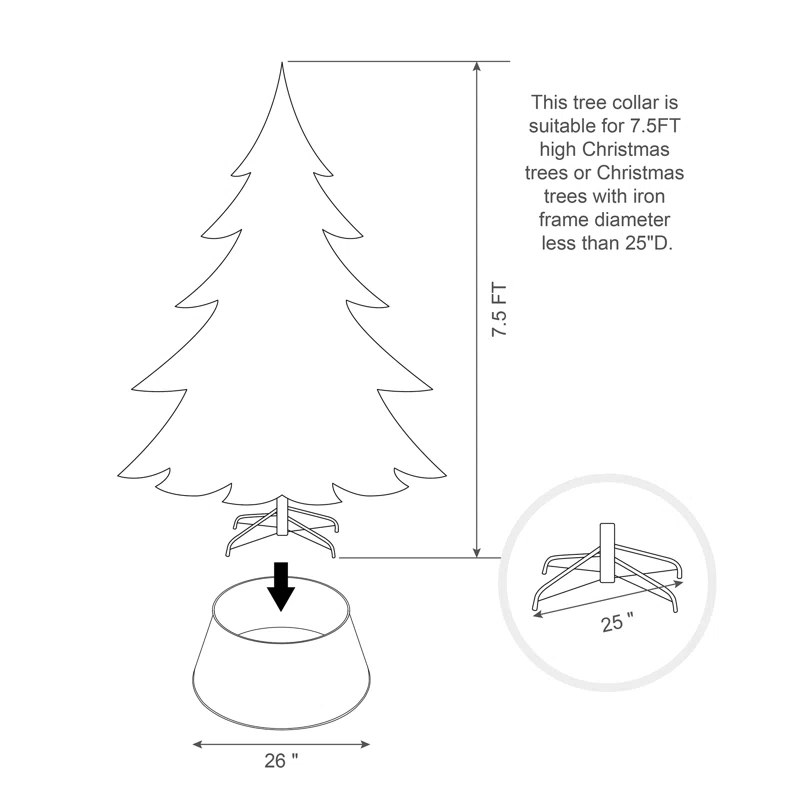Diecut Metal Tree Collar with Lights