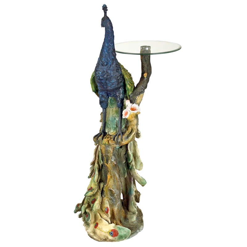 Design Toscano Peacock's Perch Sculptural End Table