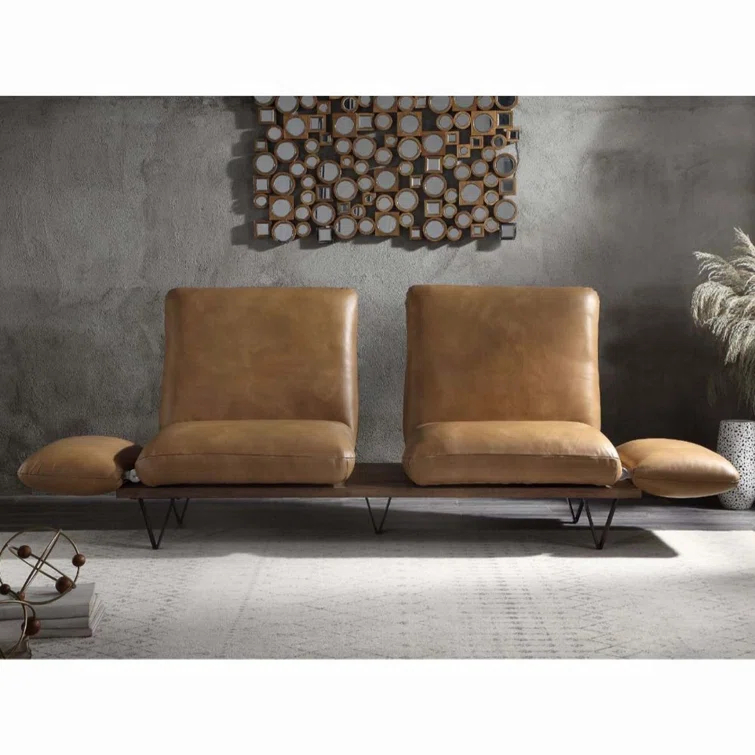 ColourTree Narech 88'' Leather Sofa