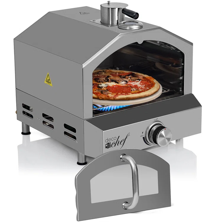 Deco Chef Deco Chef 2-in-1 Propane Gas Pizza Oven & Grill, Portable, With Pizza Stone, Peel, Rack