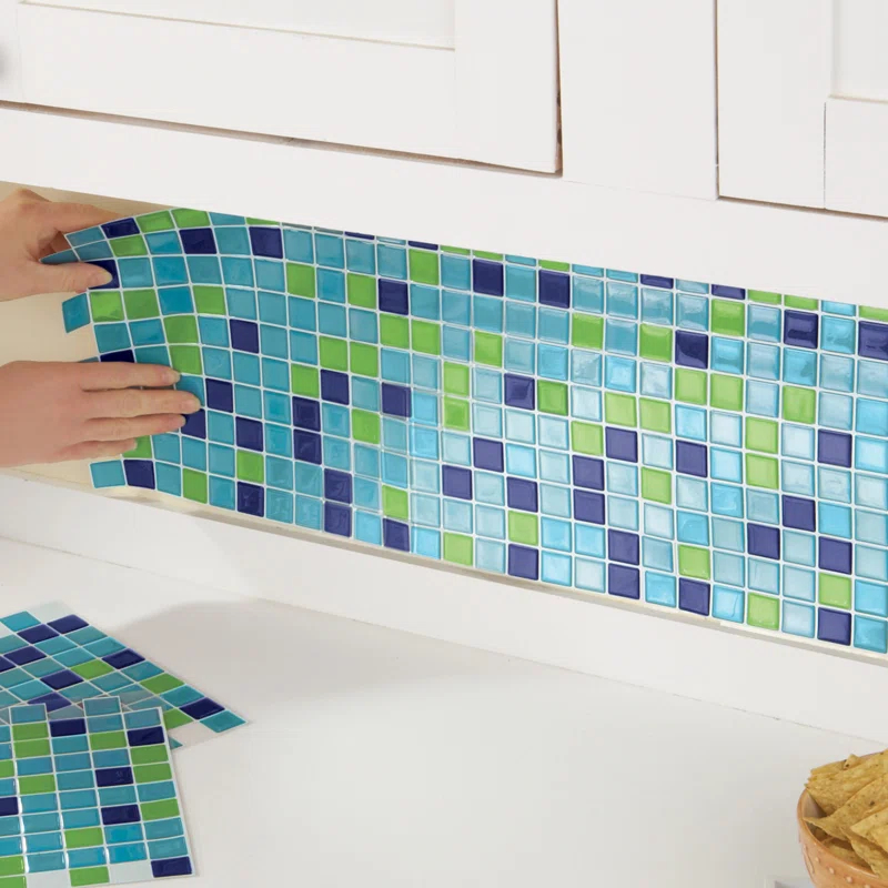 Winston Brands Mosaic 10'' W x 10'' L Gel Peel and Stick Mosaic Tile