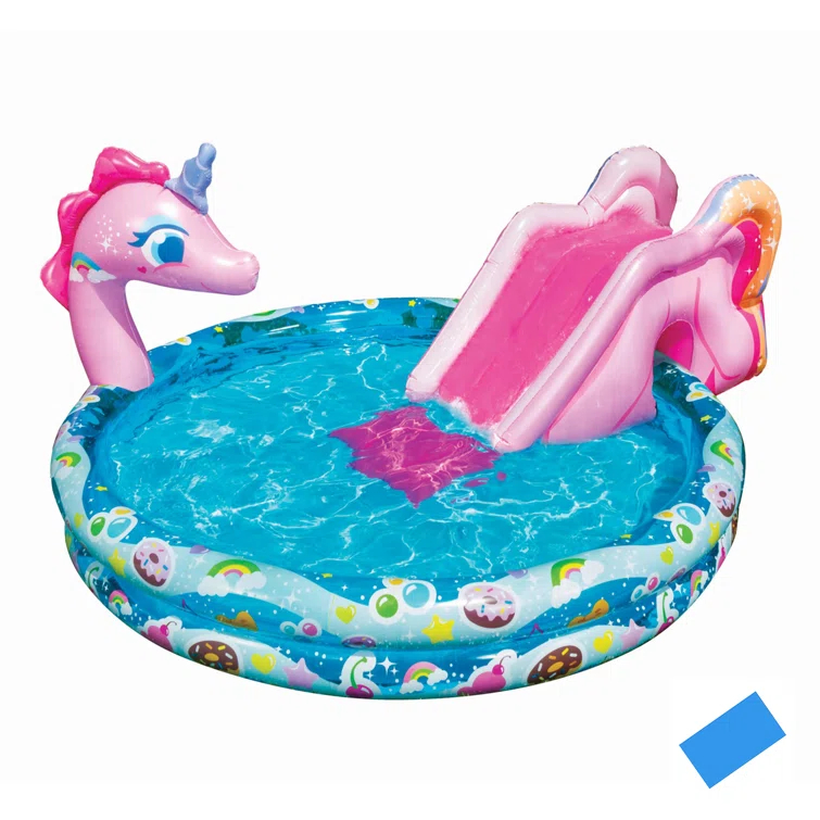 Banzai Plastic Round Kiddie Pool 32.5'' H x 60'' W x 78'' L