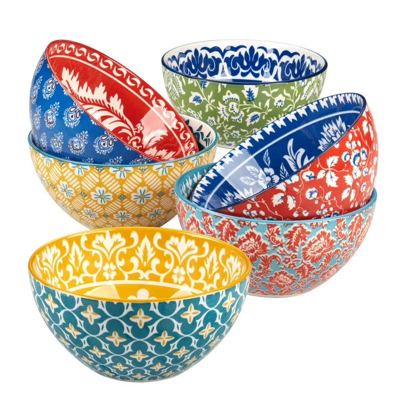 Certified International Panache Set of 6 All Purpose Bowl 6.25in 6 asst 6.25in Diam x 3in 30oz | Wayfair