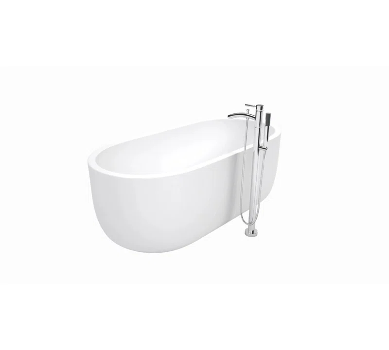 Wyndham Collection WCOBT101371SWATPBK Juliette 71'' x 31.5'' Freestanding Soaking Acrylic Bathtub with Faucet