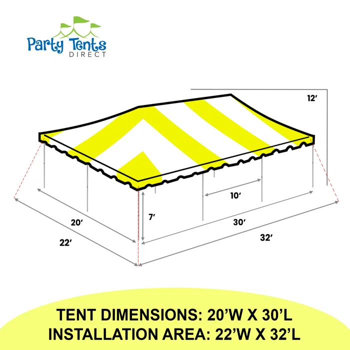 Party Tents Direct 20' x 20' Weekender Party Frame Tent, Blue