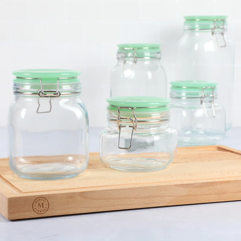 Martha Stewart 5 Piece Glass Kitchen Canister Set