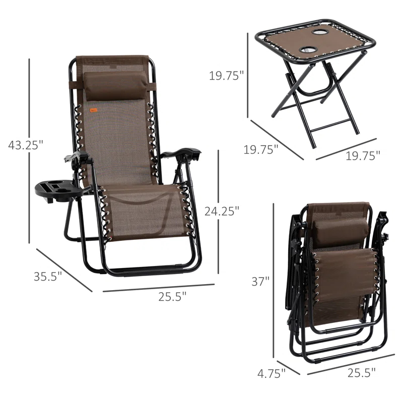 Outsunny Folding Recliner Chair