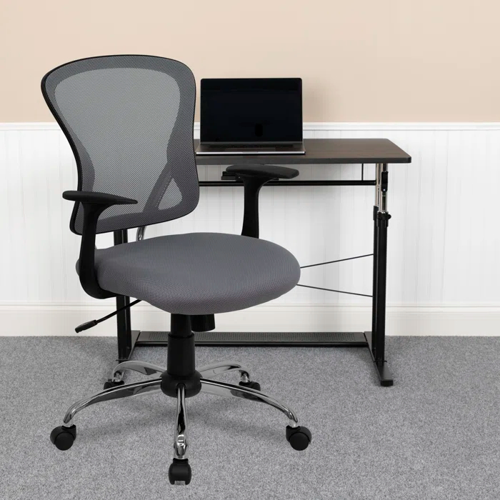 Flash Furniture Mid-Back Mesh Swivel Task Office Chair with Chrome Base and Arms