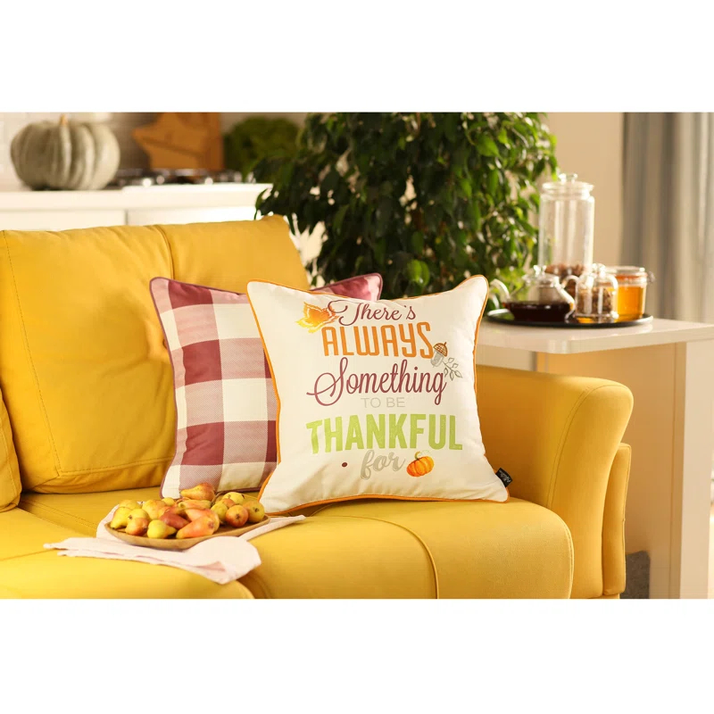HomeRoots Gingham Pillow Cover (Set of 4)