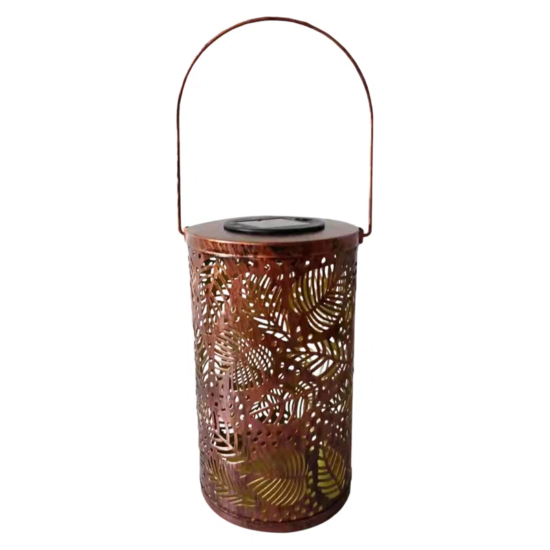 Northlight Seasonal 8" Bronze Foliage Outdoor Solar Lantern with Handle | Wayfair
