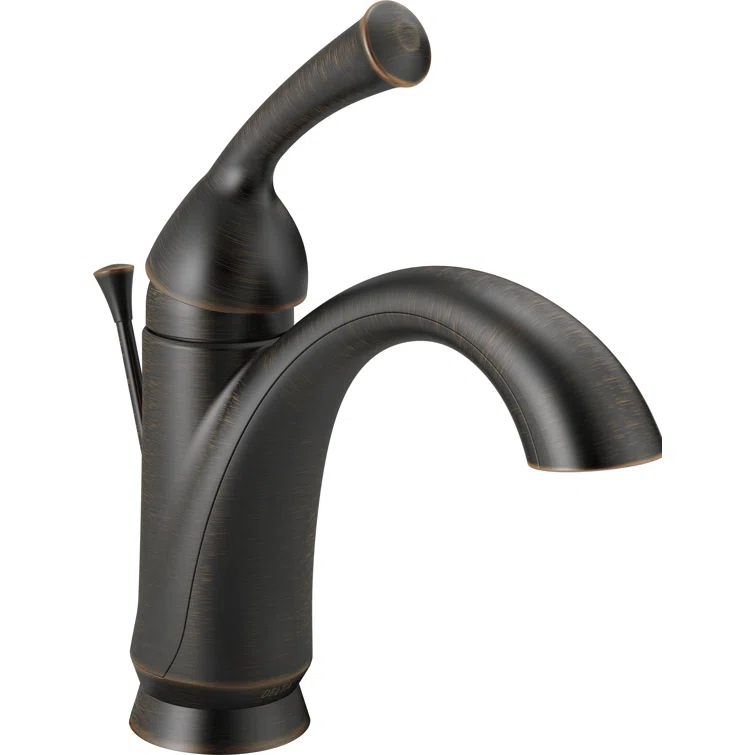 Delta Haywood Single Hole Bathroom Faucet with Drain Assembly, Single Handle Bathroom Sink Faucet 15999-RB-DST