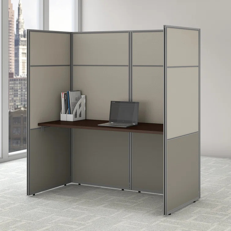 Bush Business Furniture Easy Office Rectangle 1 Person Cubicle with Cable Management