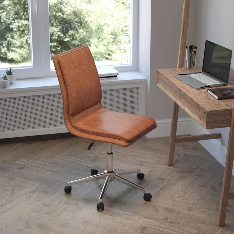 Flash Furniture Mid-Back Armless Office Task Chair with Metal 5-Star Base