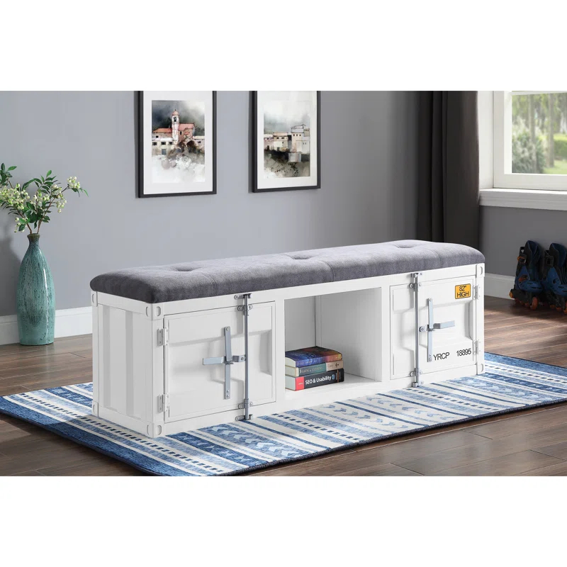 Acme Cargo Fabric Upholstered Storage Bench