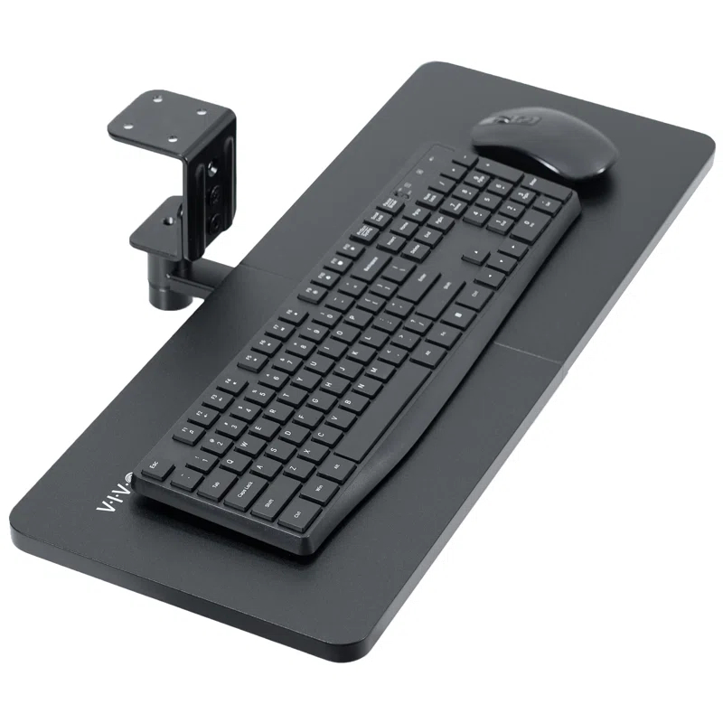 Vivo VIVO Black 23 x 10 inch Screw-In Rotating Computer Keyboard and Mouse Tray