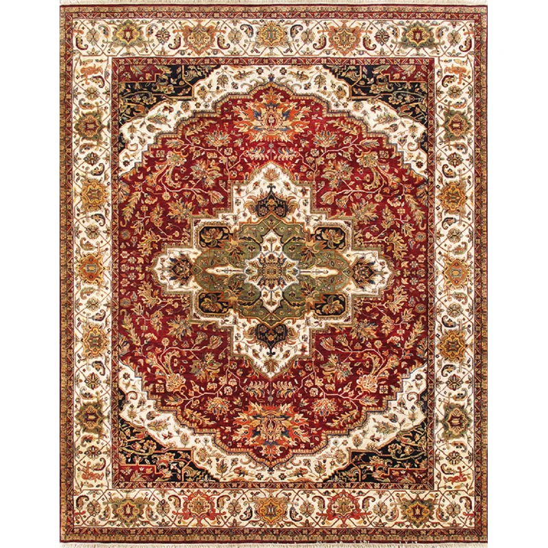 Pasargad One-of-a-Kind Agra Hand-Knotted Burgundy 8' x 10' Wool Area Rug | Wayfair