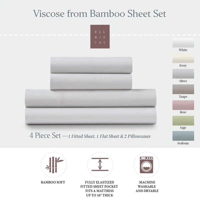 Ella Jayne Home Ella Jayne Bamboo 4-Piece Sheet Set