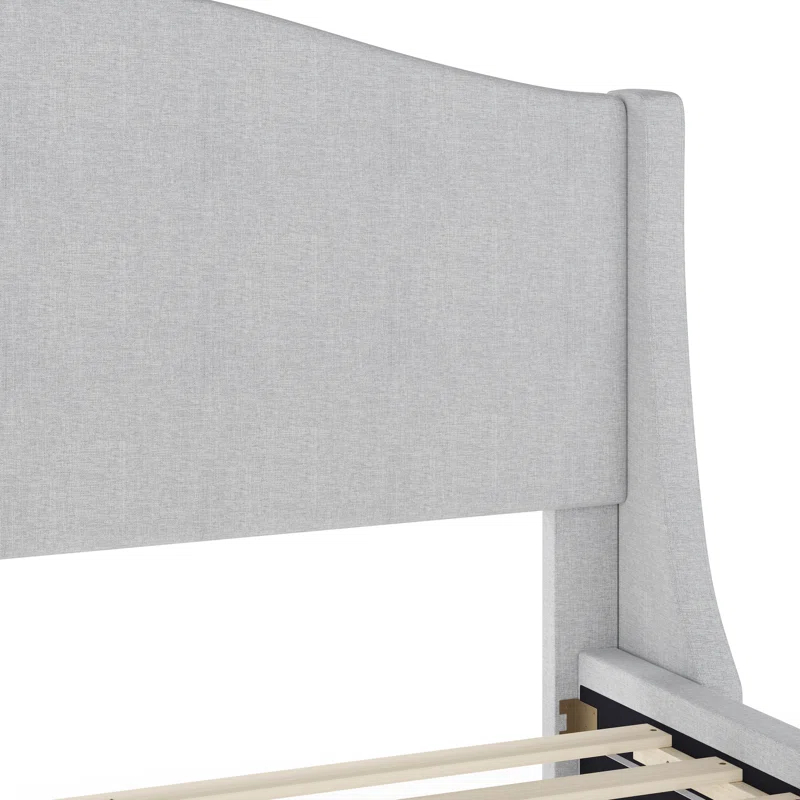 Martha Stewart Martha Stewart Amelia Upholstered Platform Bed With Curved Headboard