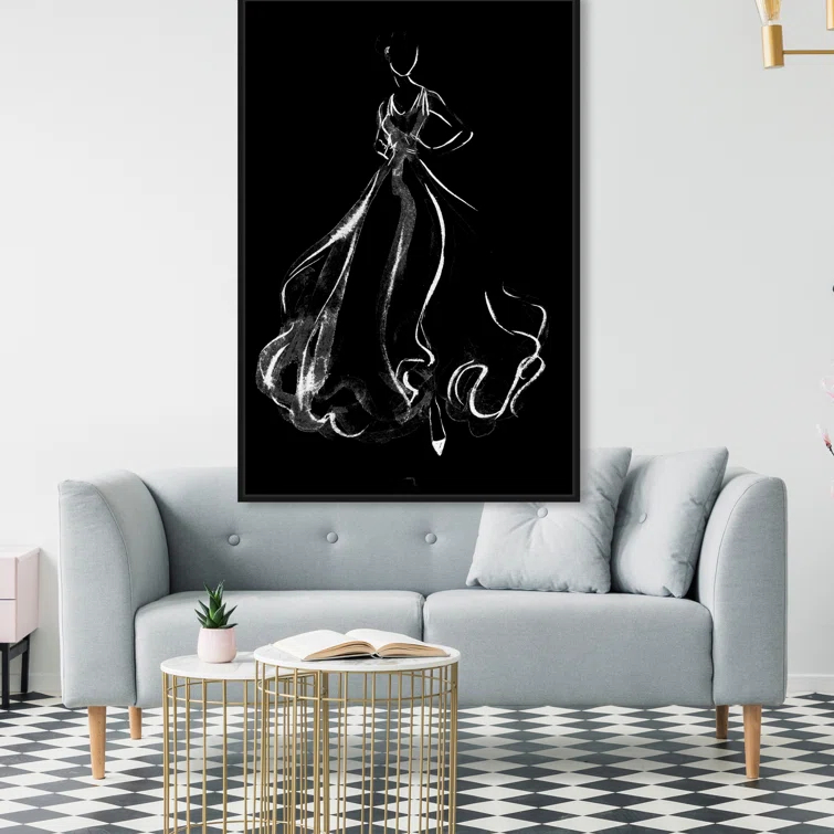 Oliver Gal Prints " Elegant Dress Flow " Painting Print