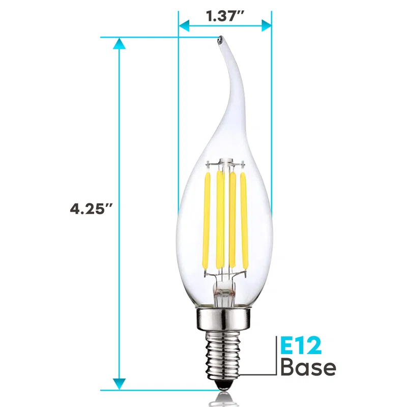Luxrite LR21639-6PK 7 Watt (100 Watt Equivalent), CA11 LED, Dimmable, Natural White (3500K), E12/Candelabra Base