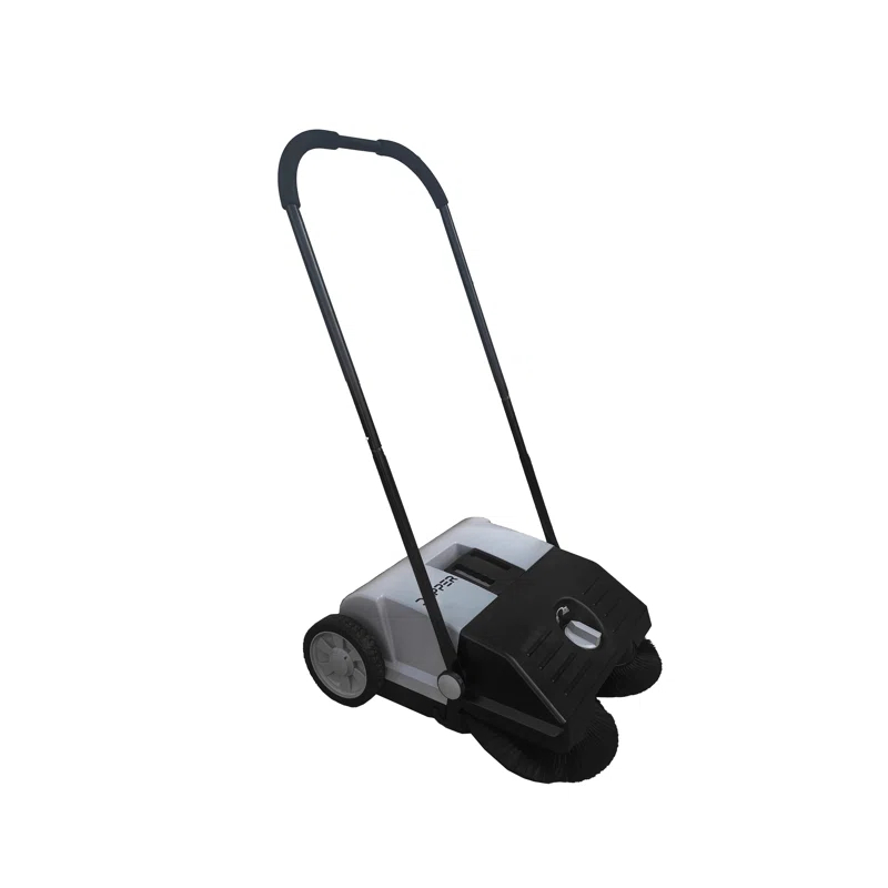 Dapper Supply Walk-Behind Outdoor Hand Push Floor Sweeper - 6.5 Gallon Capacity - 22" Sweeping Width - Sweeps up to 25,500 ft² / Hour, Grey
