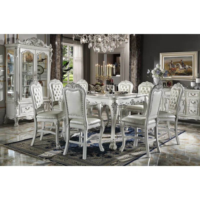ACME Dresden  Counter Height Table In Bone White Finish