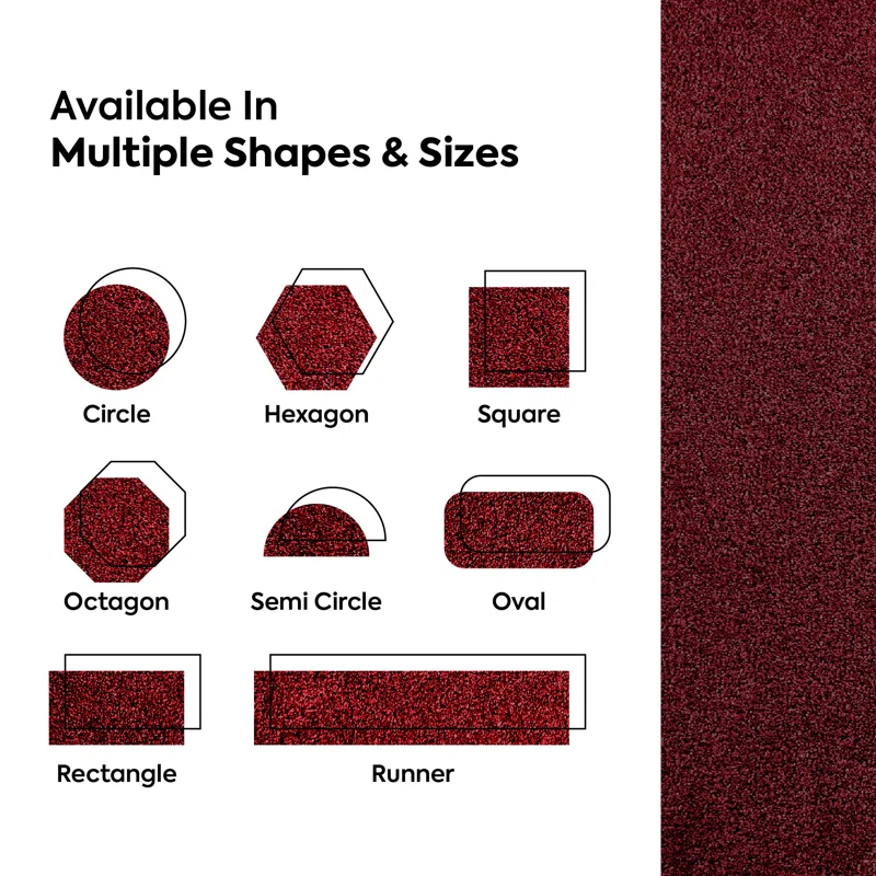 Latitude Run® Furnish My Place Modern Plush Pet and Kids Friendly Solid Color Burgundy Area Rugs, Stain & Fade Resistance, Made in USA, Perfect for Living Room, Dining Room, Bedroom, Playroom and Kidsroom, Event, Wedding Rug