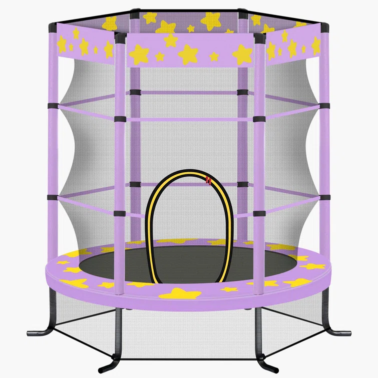 wendeway 55 Inch Kids Trampoline With Safety Enclosure Net | Wayfair