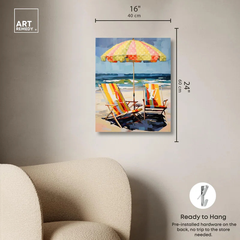Art Remedy Glam Partners at the Beach Canvas Glam Coastal Wall Art by Art Remedy