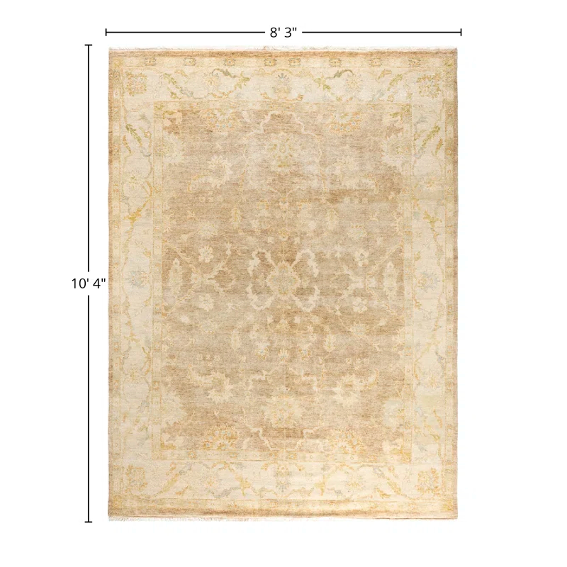 Oushak One-of-a-Kind Hand-Knotted Area Rug - Beige, 8' 3" x 10' 4"