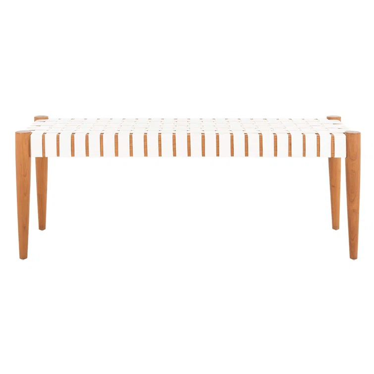 Orin 47" Woven Leather Bench