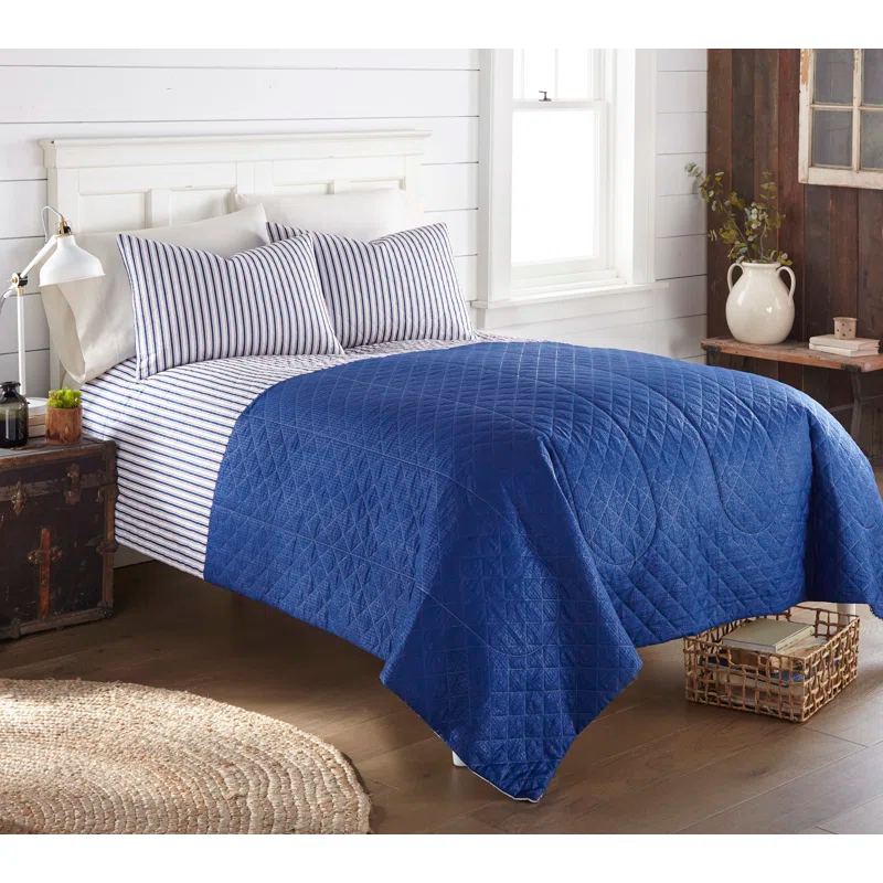 Shavel Home Products Striped Quilt Set