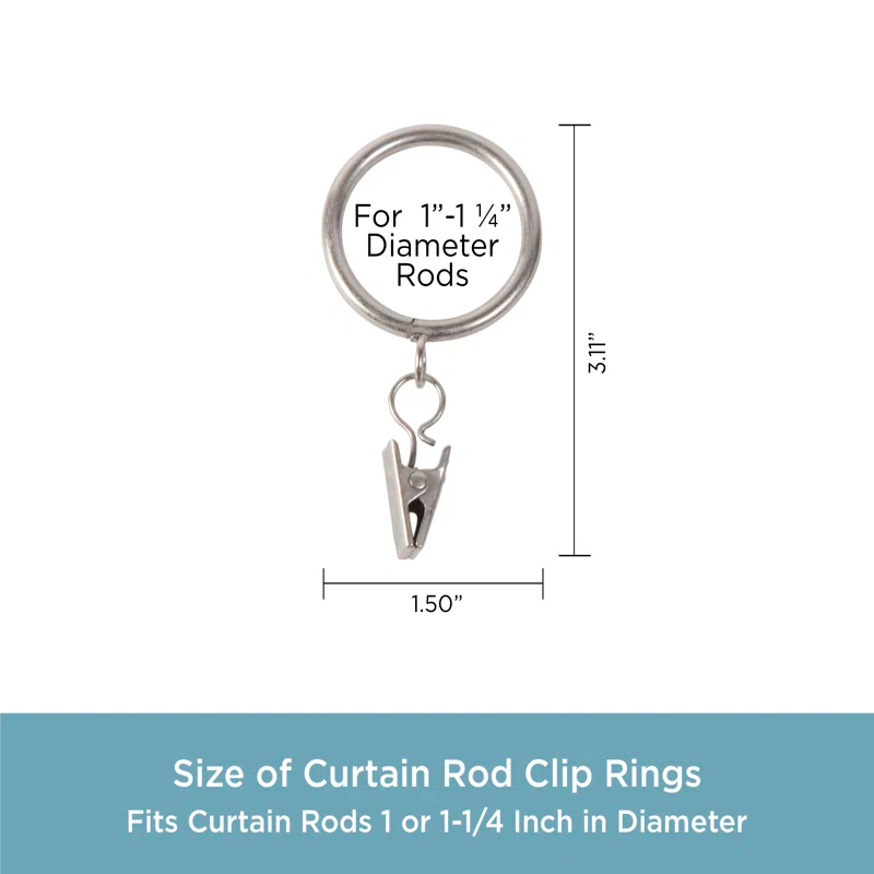 Kenney Kenney Clip Rings for 1" Diameter Curtain Rods