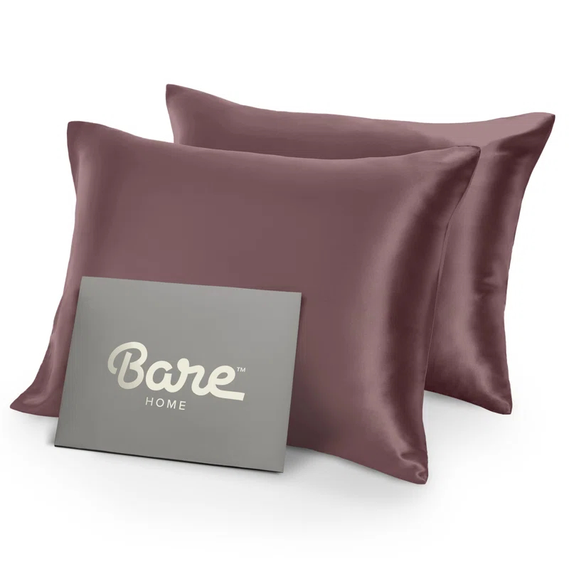 Bare Home Soft Poly Satin Pillowcase Set