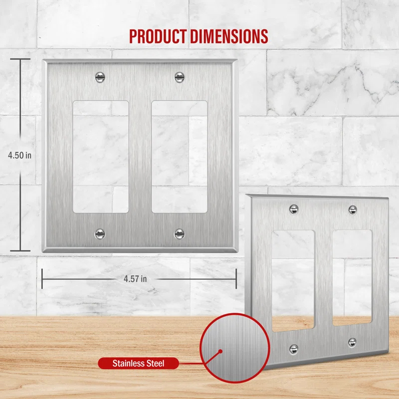2 - Gang Rocker Standard Metal Wall Plate