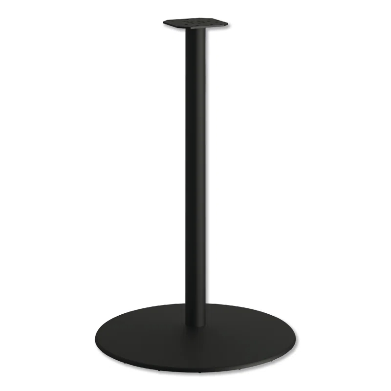 HON HON  Between Round Disc Base for 30" Table Tops, 27.79" High, Textured Silver