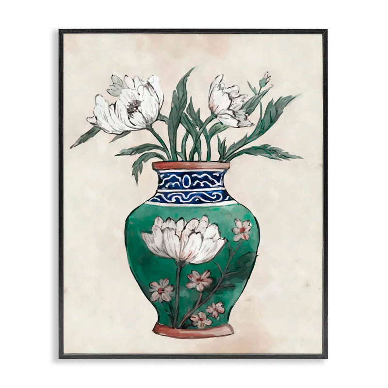 Stupell Industries Bb-323-Framed " Floral Oriental Vase " by Ziwei Li