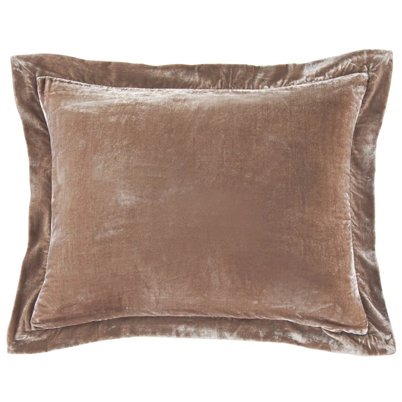 HiEnd Accents Stella Faux Silk Velvet Flanged Romantic Western 27x39 inch Dutch Euro Pillow