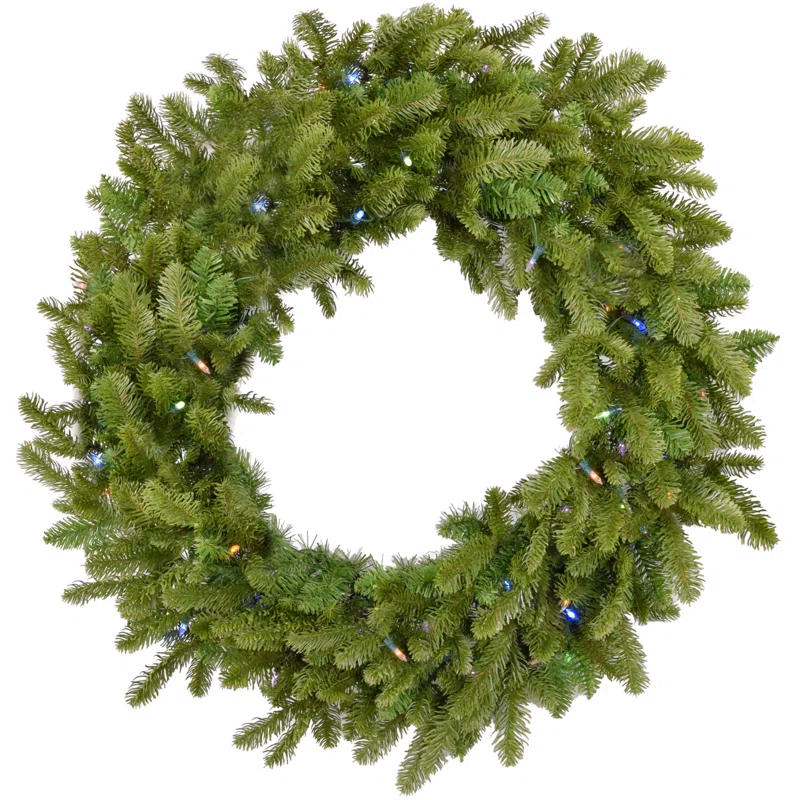 Fraser Hill Farm Foxtail Pine Faux Lighted Wreath