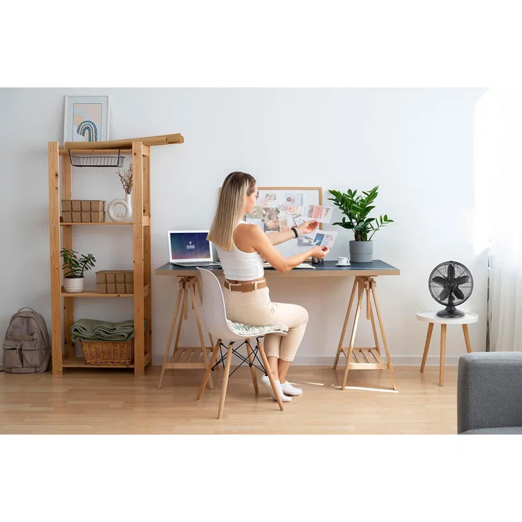 Good Housekeeping Good Housekeeping's All-Metal Retro 3-Speed 12" Oscillating Office Desk Table Fan (Multiple Finishes Available)