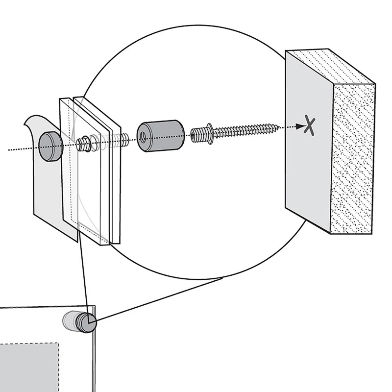 Azar Displays Floating Acrylic Wall Frame with Silver Stand Off Caps: 8.5" x 14" Graphic Size, Overall Frame Size: 12.5" x 18"