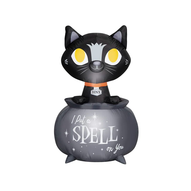 Gemmy Industries 3.5 Foot Hocus Pocus Binx in Cauldron Light Up Halloween Inflatable Lawn Decoration