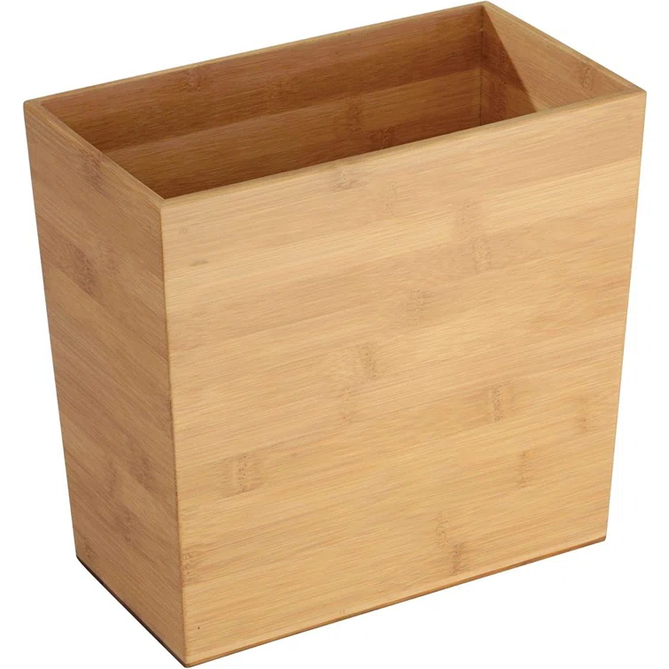 iDesign iDesign Formbu Bamboo Rectangular Waste Basket - 10.5" x 5.75" x 10" 5 Gallon