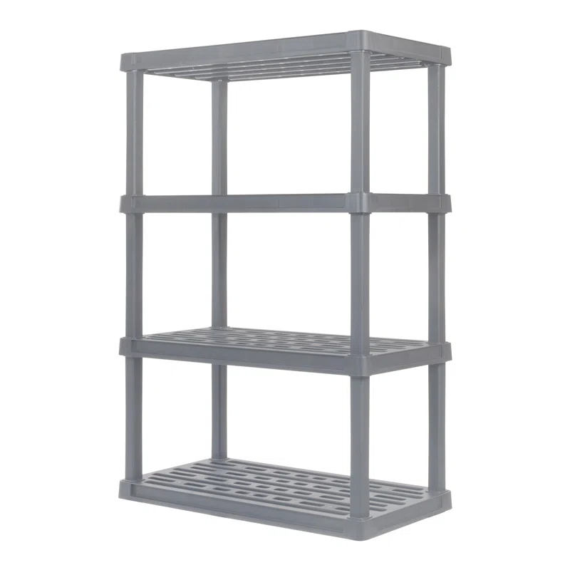 IRIS USA, Inc. 4-Tier Large Plastic Garage Storage Shelving Unit, Gray (18 W x 56 H x 36 D)