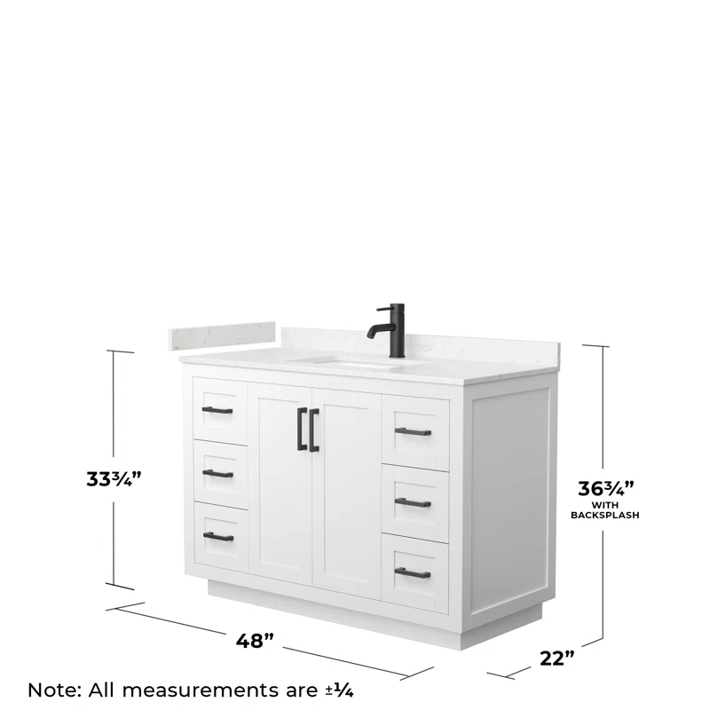 Miranda 48" Freestanding Single Bathroom Vanity with Cultured Marble Top